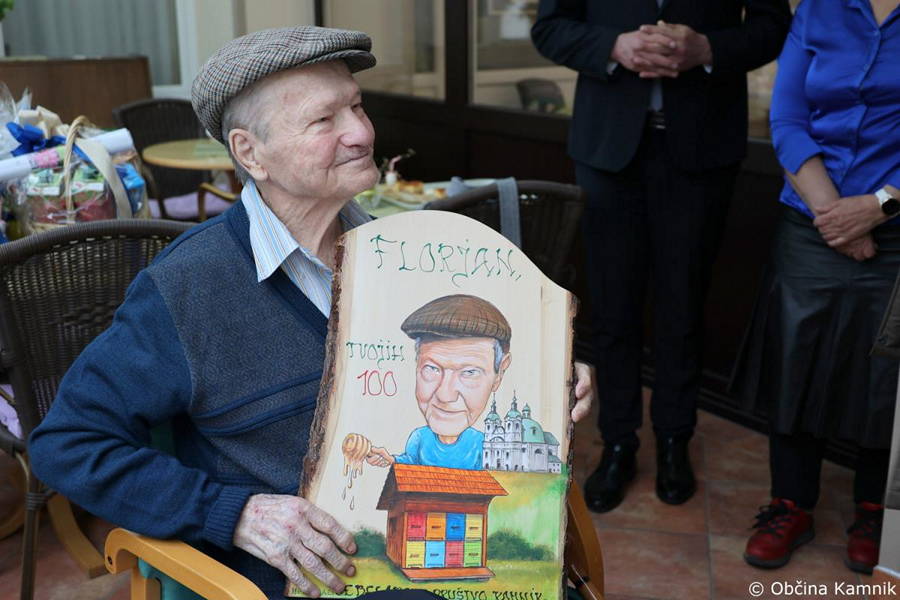 Herr Florijan Koželj feierte seinen 100. Geburtstag